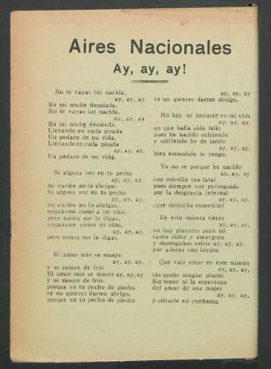 Aires nacionales : Ay, ay, ay!