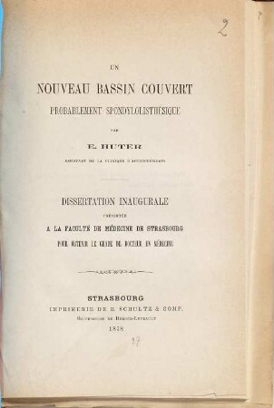 Un nouveau bassin couvert probablement spondylolisthésique