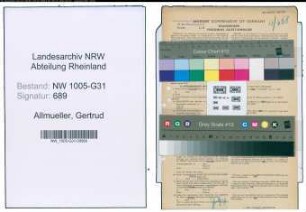 Entnazifizierung Gertrud Allmueller , geb. 19.09.1895 (Gastwirtin)