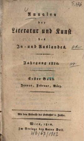 Annalen der Literatur und Kunst des In- und Auslandes. 1810, 1