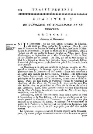 Chapitre I. Du Commerce De Dannemarc Et De Norvege