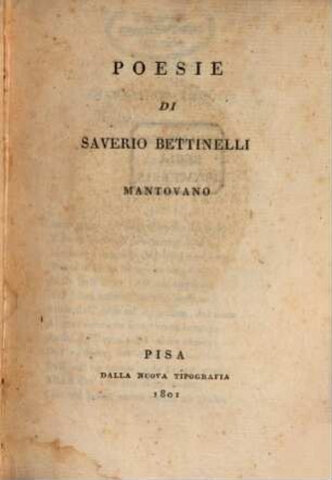 Poesie Di Saverio Bettinelli Mantovano