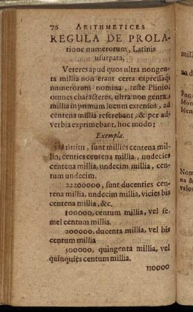 Regula De Prolatione numerorum, Latinis usurpata.