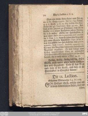 Die LI. Lection. Gehalten Mittwochs d. 4. Jul. 1725.
