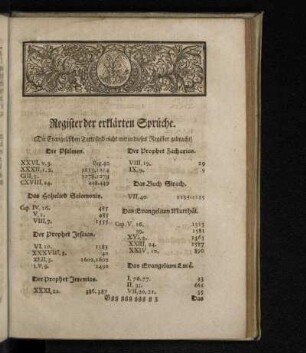 Register der erklärten Sprüche.