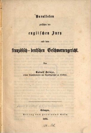 Parallelen zwischen der englischen Jury und dem französisch-deutschen Geschwornengericht