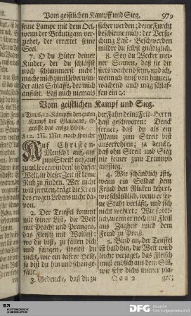 Vom geistlichen Kampf und Sieg.