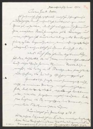 [Brief von Otto Selz an Julius Bahle vom 29. Mai 1936]