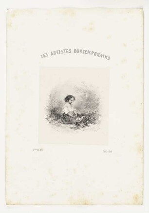 Kind und Blumen, Titelblatt aus: "Les artistes contemporains", Band 4, Paris 1849
