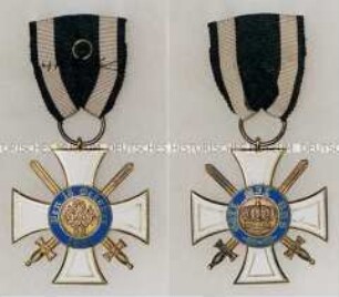 Kronenorden, 3. Klasse mit Schwertern, 2. Form