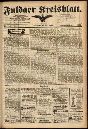 Zweite Ausgabe vom Donnerstag, den 16. Oktober 1902.