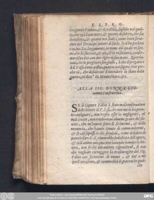 Alla Sig. Donna Giovanna Sanseverina.