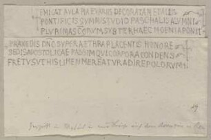 Die Nachschrift einer Inschrift in Rom