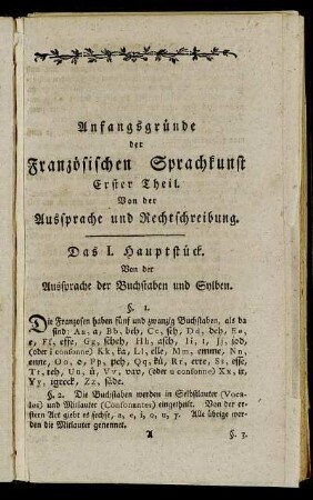 Erster Theil. Von der Aussprache und Rechtschreibung.