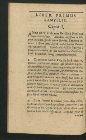 Liber Primus Samuelis.