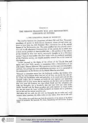 Chapter III: The German Peasants War and Reformation Concepts of Reform
