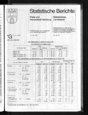 Der Fremdenverkehr in Hamburg im Februar 1972 : Lfd. Nr. 34