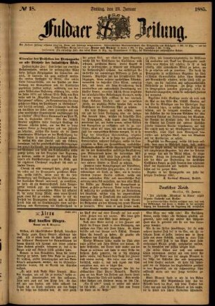 Ausgabe vom Freitag, den 23. Januar 1885.