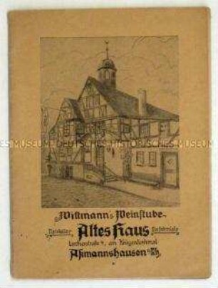 Textheft mit Trinkliedern aus dem Rheinland