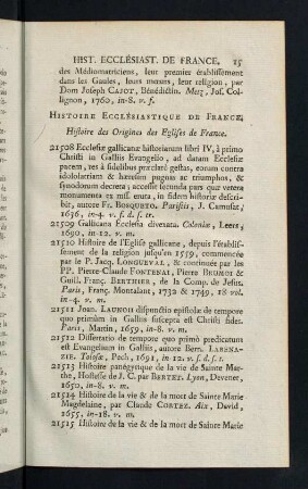 15-39, Histoire des Origines des Eglises de France...