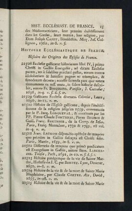15-39, Histoire des Origines des Eglises de France...