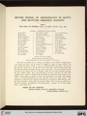 British School of Archaeology in Egypt an Egytian Research Account
