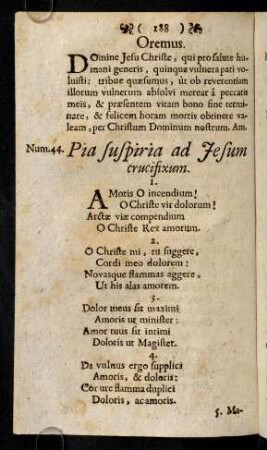 188-196, Num.44. Pia suspiria ad Jesum crucifixum. - Num.47. Jubilus S. Bernardi.