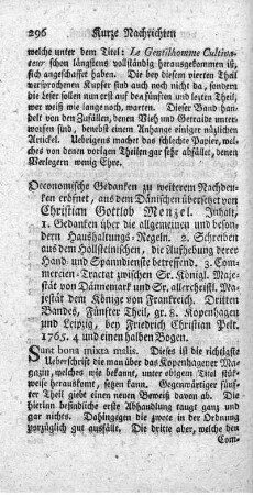 Oeconomische Gedanken zu weiterem Nachdenken eröfnet.