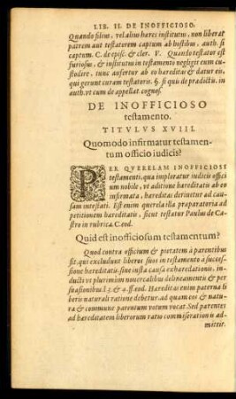De Inofficioso testamento. Titulus XVIII.