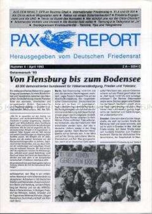 Mitteilungsblatt (Rundbrief) des Deutschen Friedensrates u.a. zu dem Ostermarsch 1993, über den Jugoslawischen Bürgerkrieg und die Europäische Sicherheitspolitik – Sachkonvolut