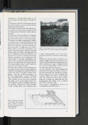 Abb. 7: Hatzburg bei Wedel, Kr. Pinneberg. Jüngere Burgphase, das Stein-Holz-Fundament von Südosten.
