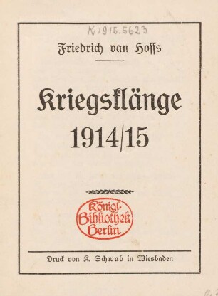 Kriegsklänge 1914/15