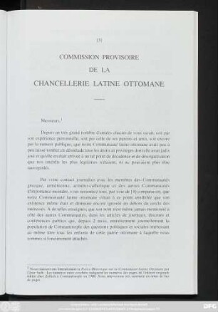 Commission Provisoire De La Chancellerie Latine Ottomane