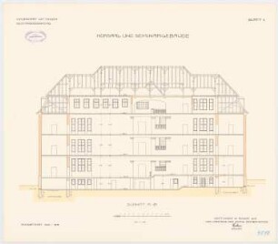 Hörsaal- und Seminargebäude der Universität Göttingen: Längsschnitt 1:100