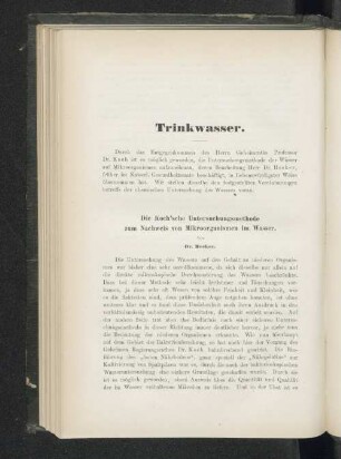 Trinkwasser.
