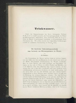 Trinkwasser.