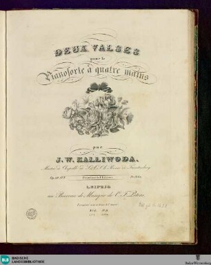 1: Deux valses pour le pianoforte à quatre mains : Op. 39