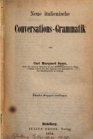 Neue italienische Conversations-Grammatik
