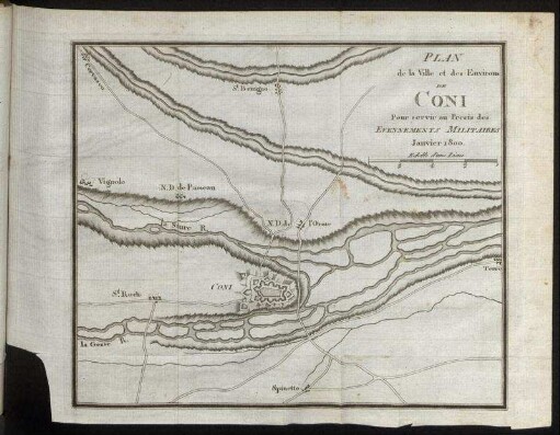 Plan de la Ville et Des Environs De Coni ...