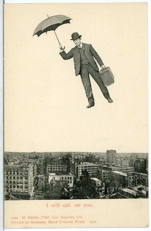 Los Angeles. I will call. on you - Fotomontage Stadt mit Fliegendem Mann