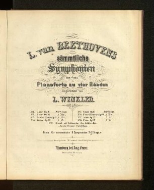 No. 9: L. van Beethovens sämmtliche Symphonien : für das Pianoforte zu vier Händen