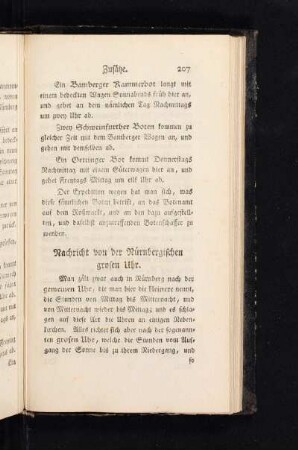 Nachricht von den Nürnbergischen großen Uhr.