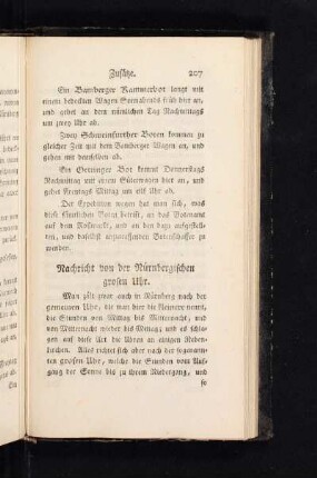 Nachricht von den Nürnbergischen großen Uhr.