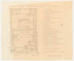 Gartenanlage Katholische Volksschule, Erkrath-Unterbach: Garten- und Freianlagen: Grundriss mit Bepflanzungsplan 1:200