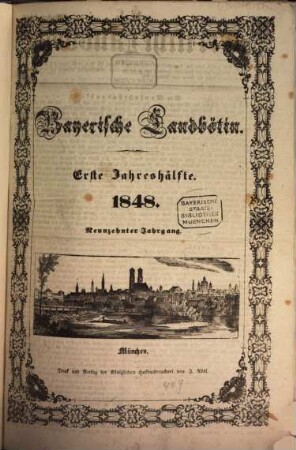 Bayerische Landbötin. 1848, 1 = Jg. 19