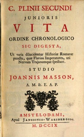 C. Plinii Secundi iunioris vita