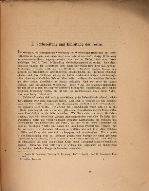 Die Gedenkfeier der fünfzigjährigen Vereinigung von Halle-Wittenberg : am 20. und 21. Juni 1867 ; Festbericht
