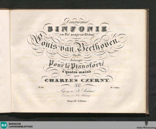 Deuxième Sinfonie en Ré majeur [D dur.] : Op. 36