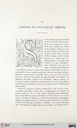 Un dossier de catalogues inédits