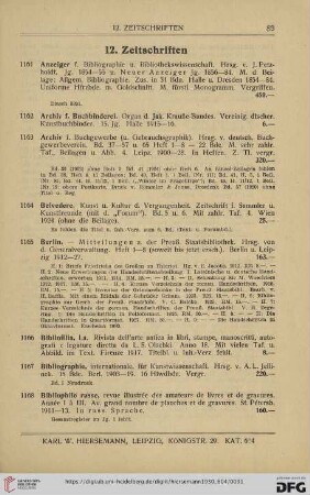 12. Zeitschriften (Nr. 1161 - 1241)